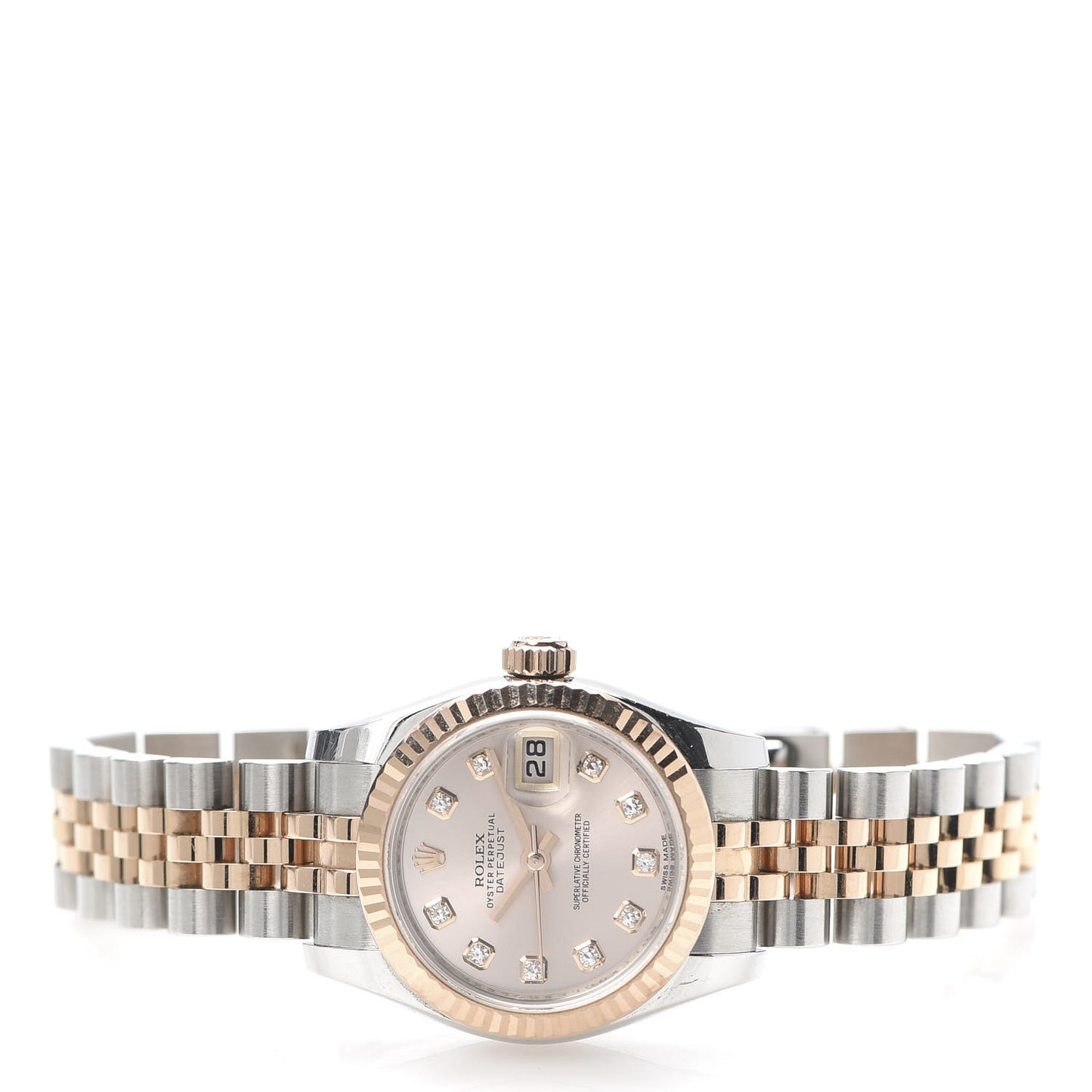 Stainless Steel 18K Everose Gold Diamond 26mm Oyster Perpetual Datejust Watch Pink 179171