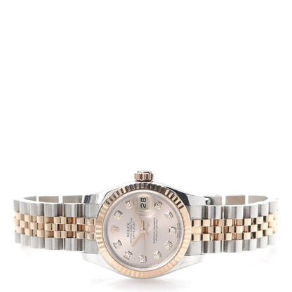 Rolex Stainless Steel 18K Everose Gold Diamond 26mm Oyster Perpetual Datejust Watch Pink 179171 3 of 7