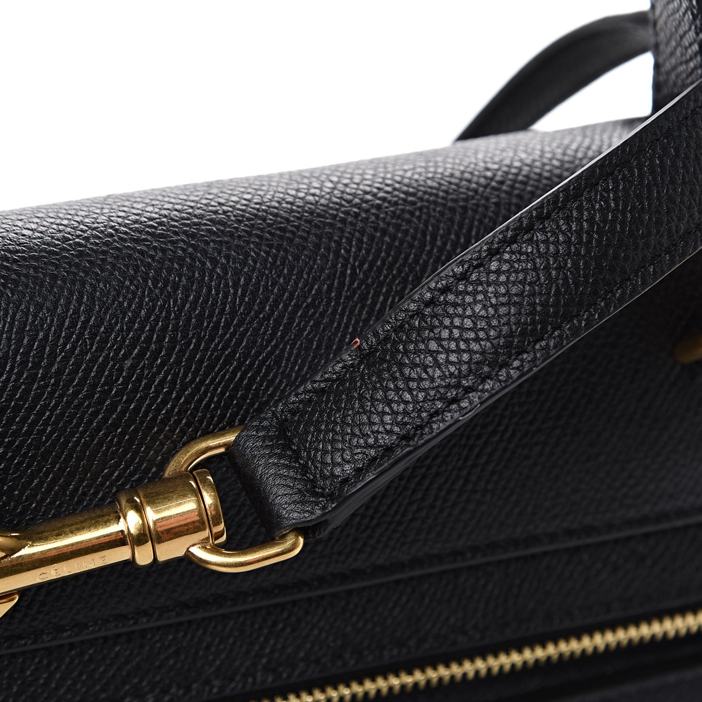 Grained Calfskin Micro Belt Bag Black