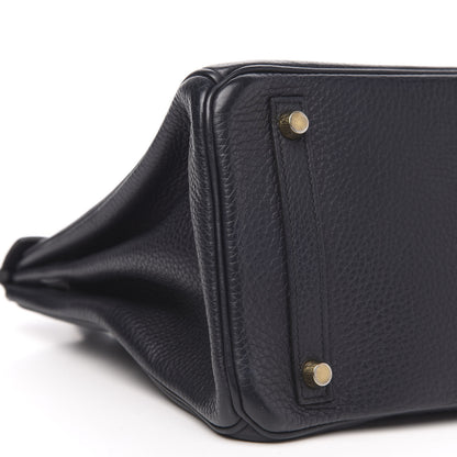 Hermes Taurillon Clemence Birkin 30 Bleu Nuit 8 of 13