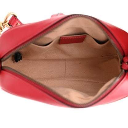 Gucci Calfskin Matelasse Mini GG Marmont Chain Shoulder Bag Hibiscus Red 5 of 8