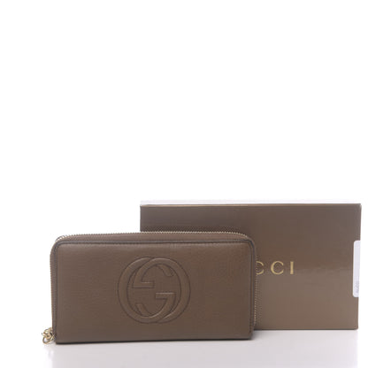 Gucci Pebbled Calfskin Soho Zip Around Wallet Brown 14 of 14