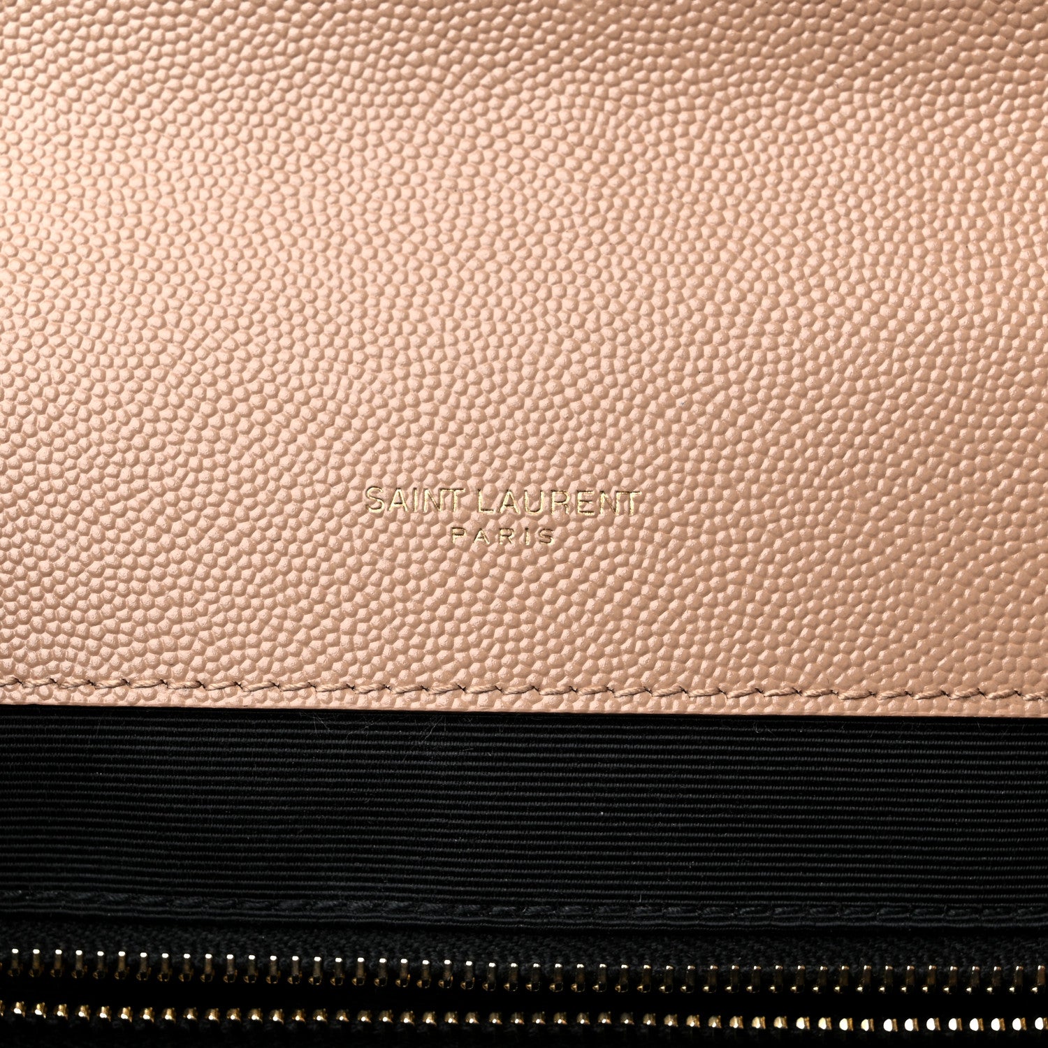 Saint Laurent Grain De Poudre Mixed Matelasse Large Triquilt Monogram Satchel Dark Beige 6 of 9