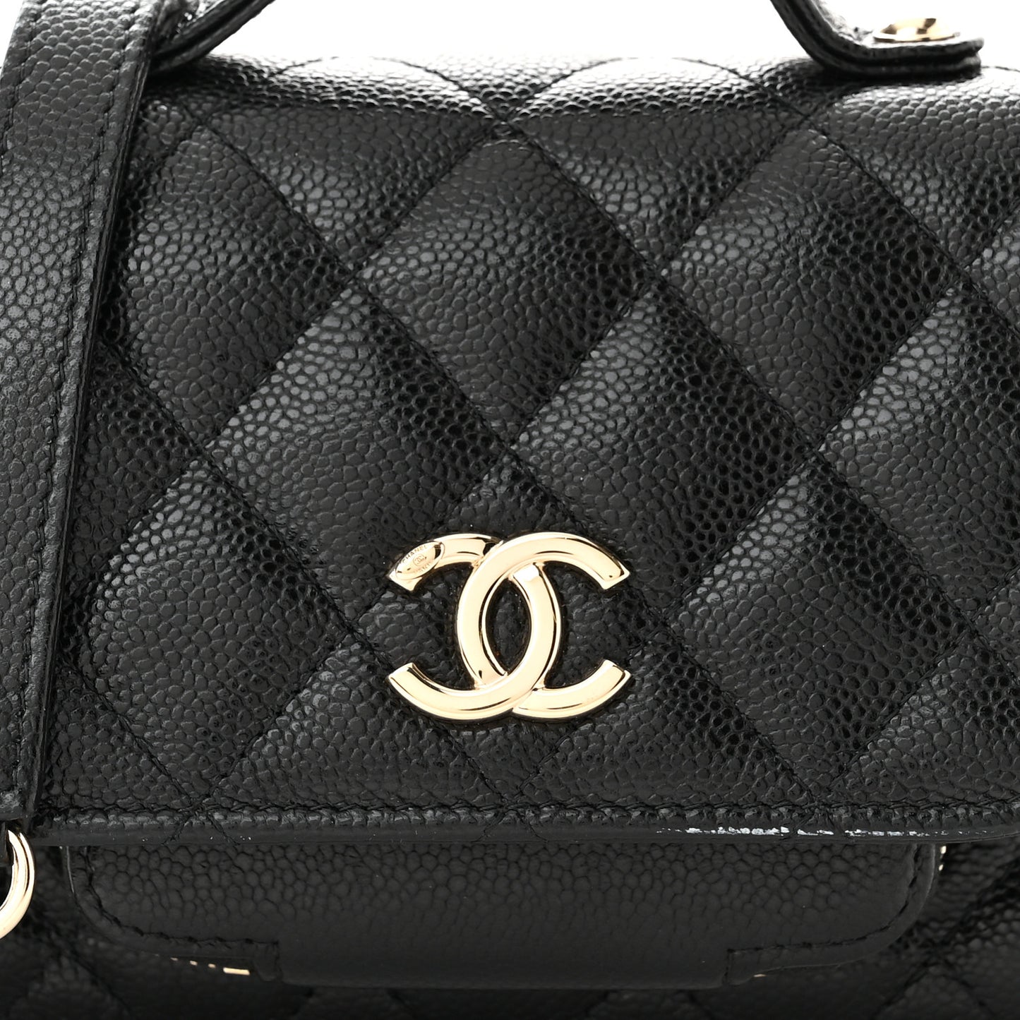 Caviar Quilted Business Affinity Clutch With Chain Black
