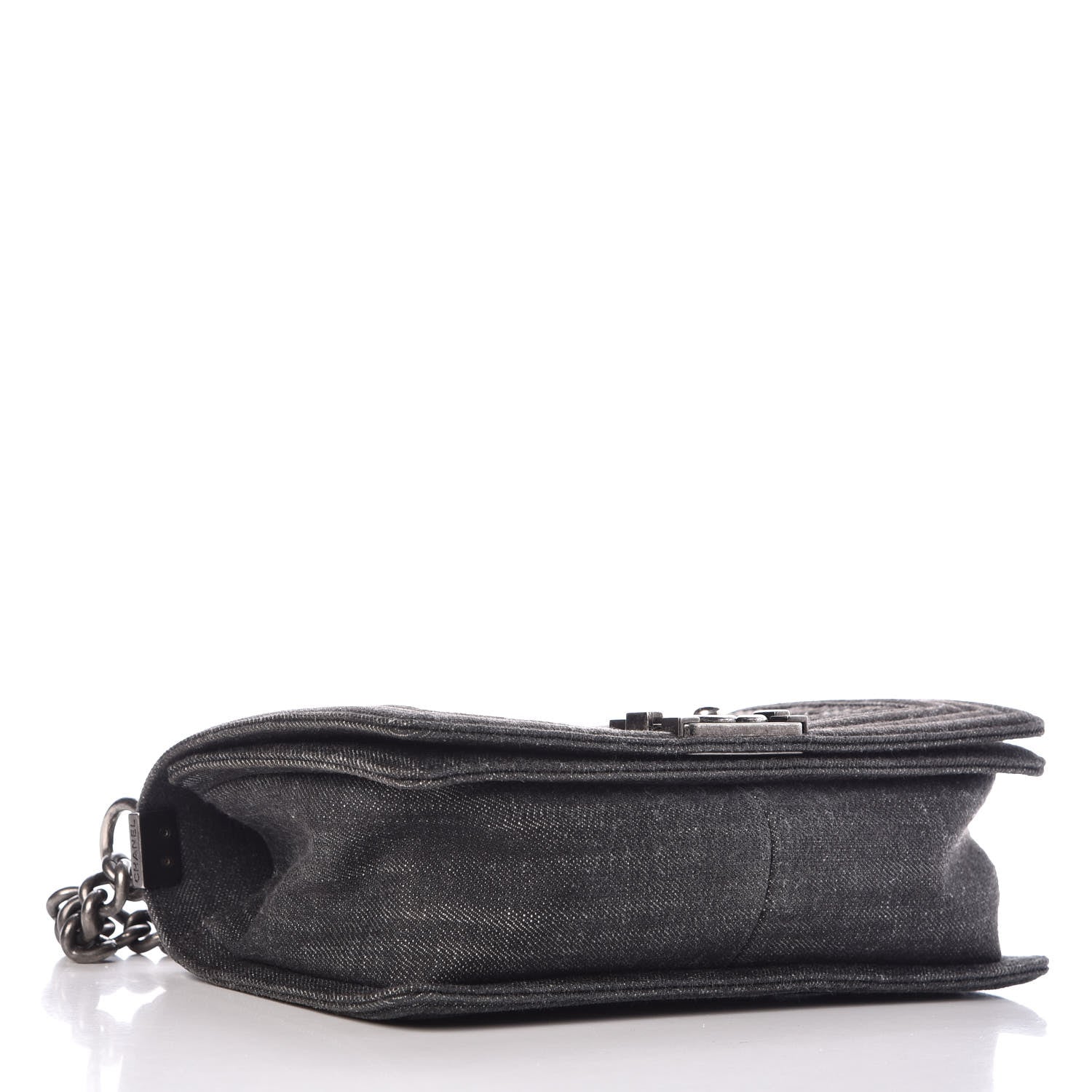 Chanel Denim Quilted Medium Boy Flap Black 4 of 10