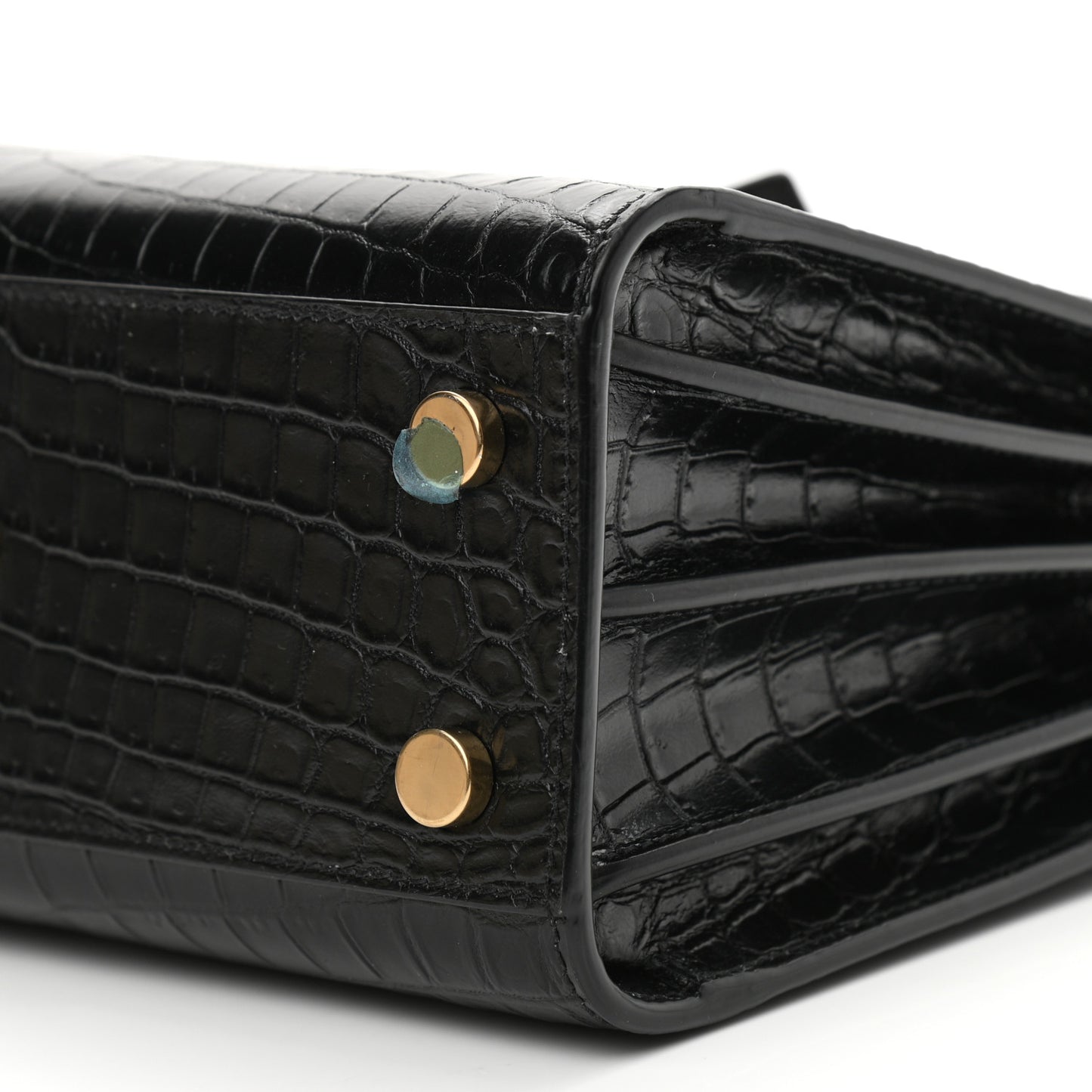 Calfskin Crocodile Embossed Nano Sac De Jour Black