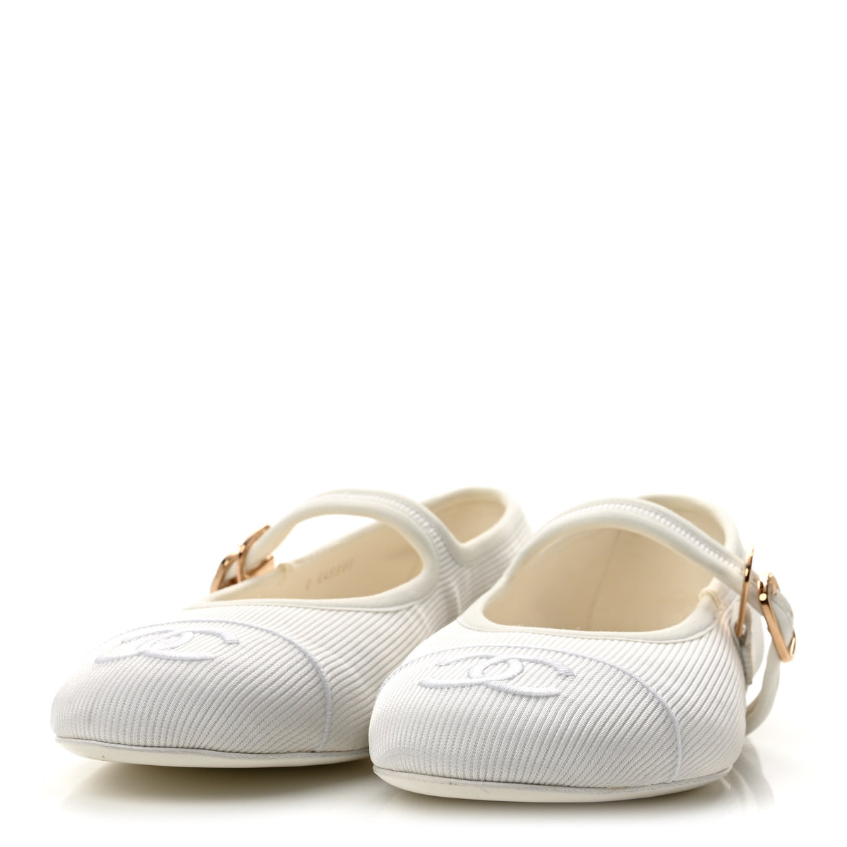 Chanel Canvas Mary Jane Flats 38 White 4 of 9
