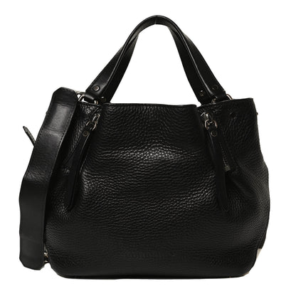 Burberry Grainy Calfskin House Check Small Maidstone Black 1 of 15