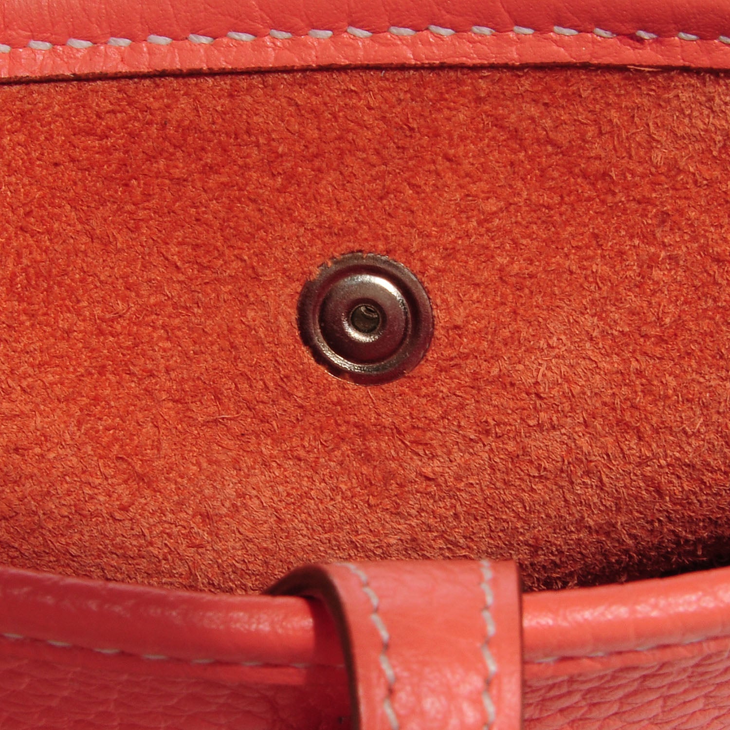 Hermes Taurillon Clemence Amazone Evelyne TPM Crevette and Rouge Casaque 12 of 16