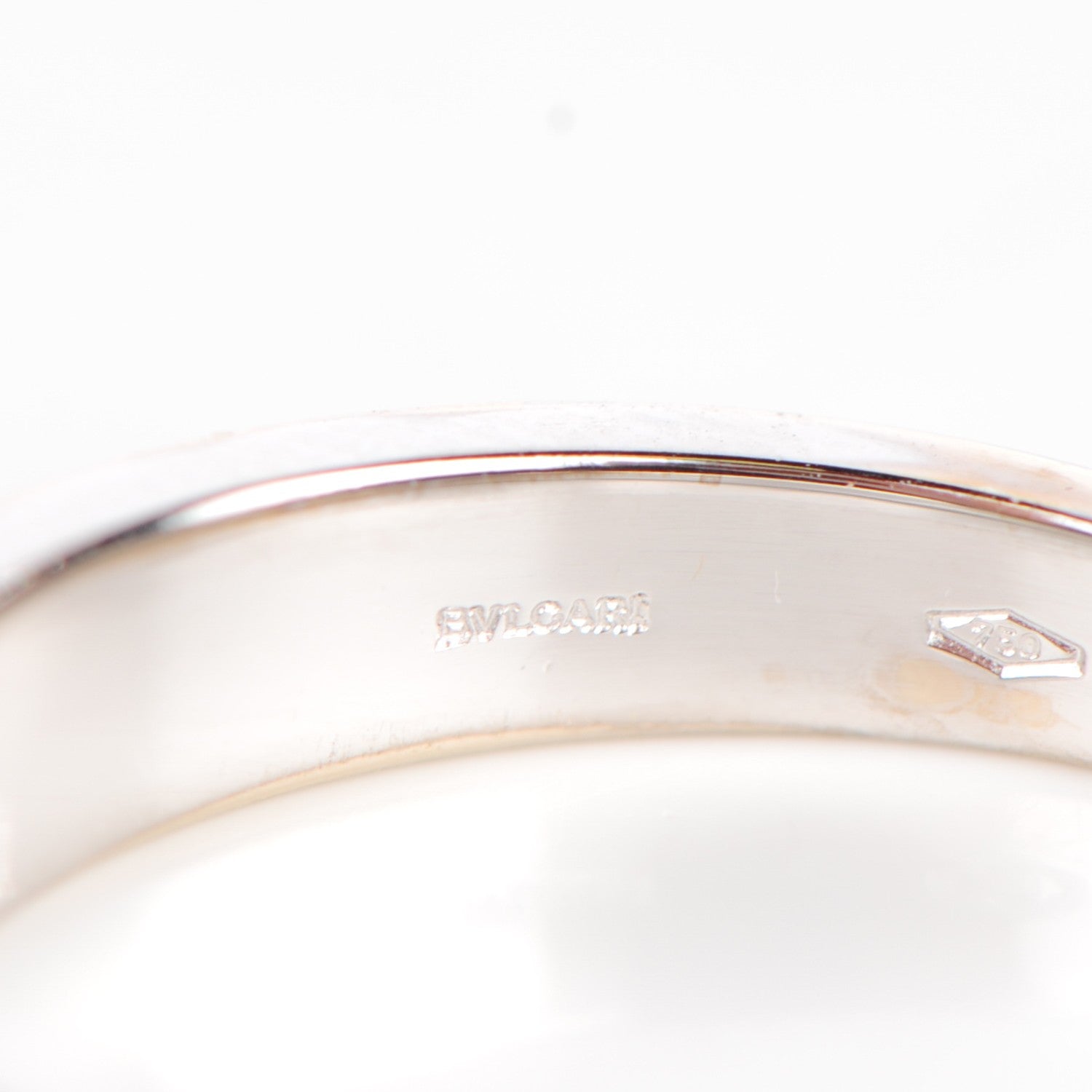 Bulgari 18K White Gold Diamond B.Zero1 Charm Ring 54 6.75 6 of 7