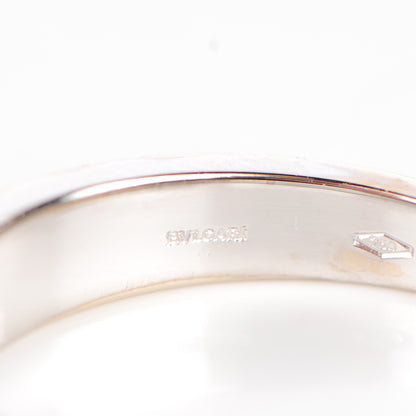 Bulgari 18K White Gold Diamond B.Zero1 Charm Ring 54 6.75 6 of 7