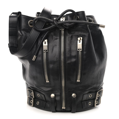 Saint Laurent Calfskin Medium Rider Bucket Bag Black 1 of 13