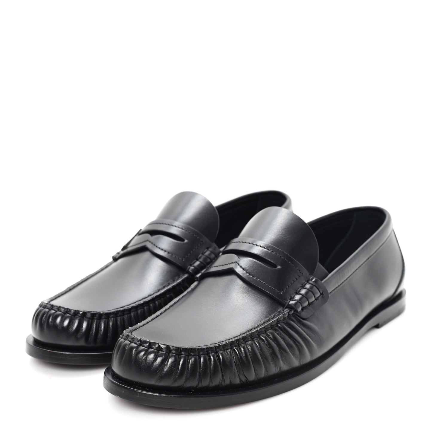 Calfskin Womens Laurent Penny Loafers 37.5 Black