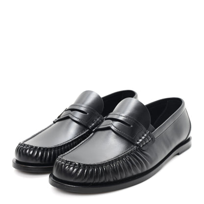 Saint Laurent Calfskin Womens Laurent Penny Loafers 37.5 Black 4 of 10