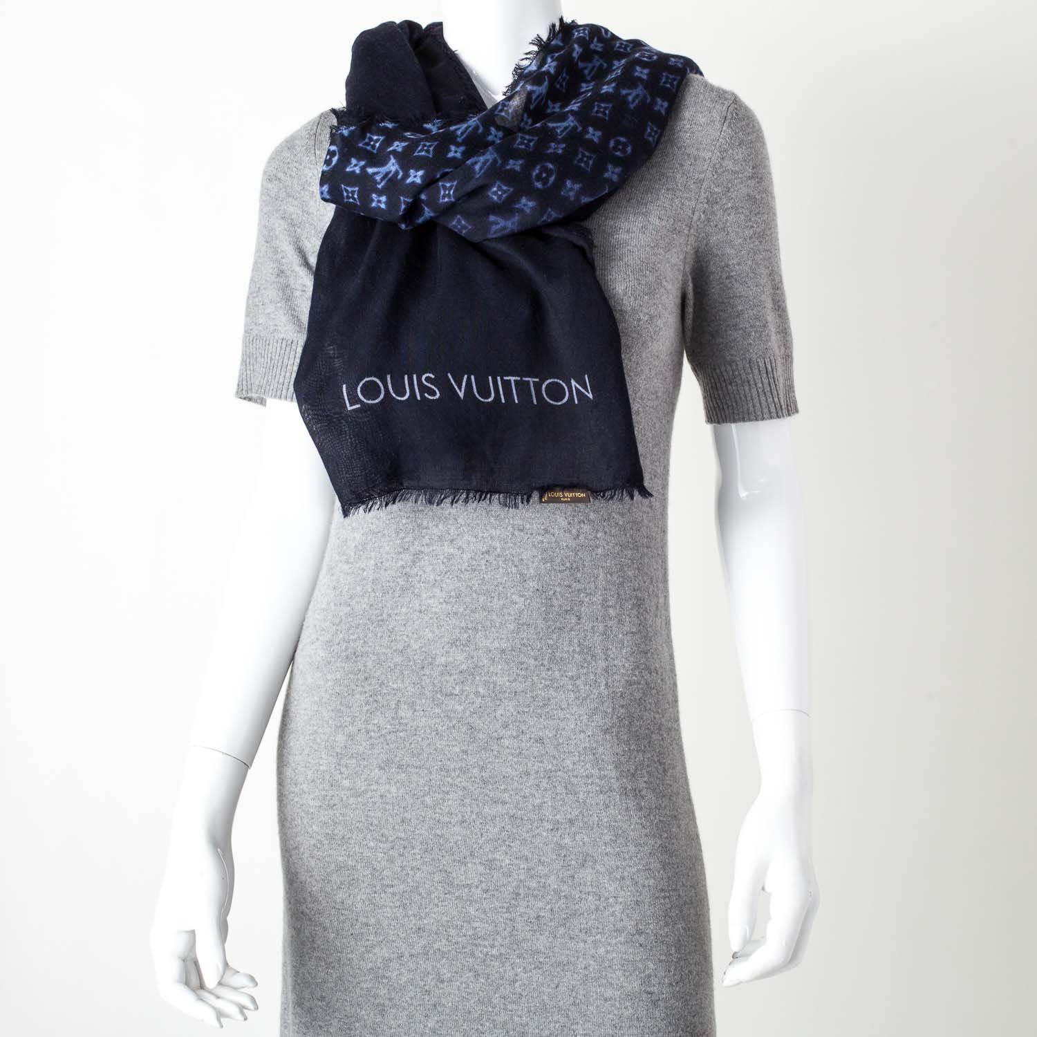 Louis Vuitton Wool Silk Cashmere Monogram Monogram Kimono Stole 2 of 4