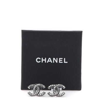 Chanel Ruthenium Crystal CC Earrings 4 of 4