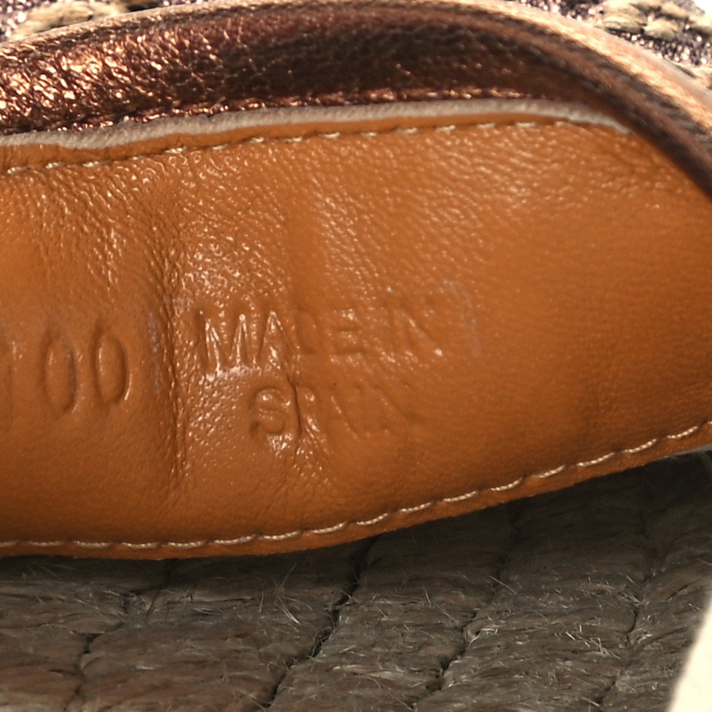 Lame Nappa GG Monogram Espadrilles 38 Brown Beige Light Bronze