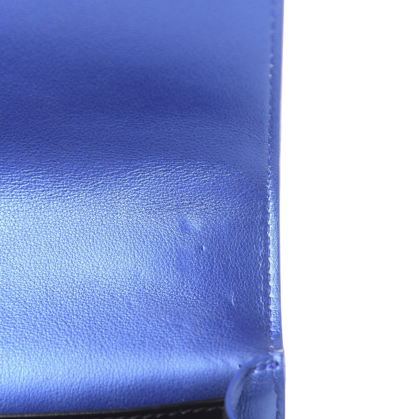 Metallic Calfskin Monogram Sunset Chain Wallet Blue Royal