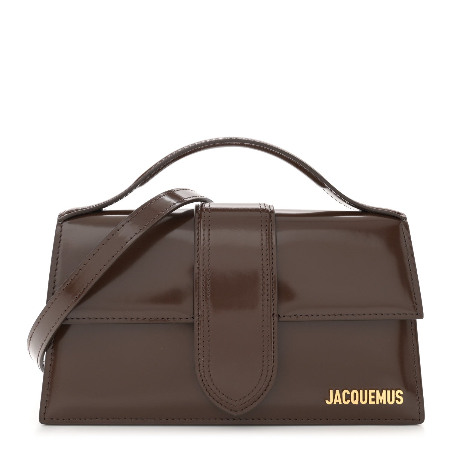 Jacquemus Glazed Calfskin Le Grand Bambino Midnight Brown 1 of 10