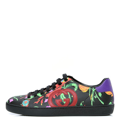 Gucci X KEN SCOTT Canvas Infinity Jenni Womens Ace Sneakers 39.5 Black Pink Hibiscus Red Blue Shine Purple 1 of 6