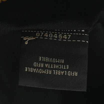 Fendi Glazed Fabric Vitello Century FF 1974 Stamp Patch Large Flat Pouch Mogano Panna Black 7 of 7