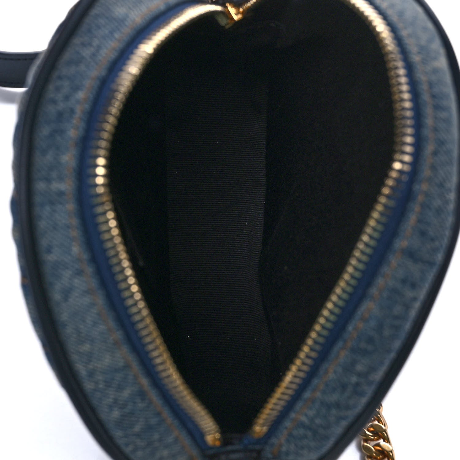 Saint Laurent Denim Quilted Monogram Round Crossbody Bag Rodeo Blue 5 of 10