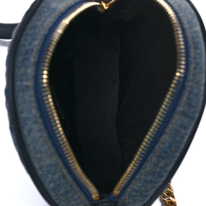 Saint Laurent Denim Quilted Monogram Round Crossbody Bag Rodeo Blue 5 of 10