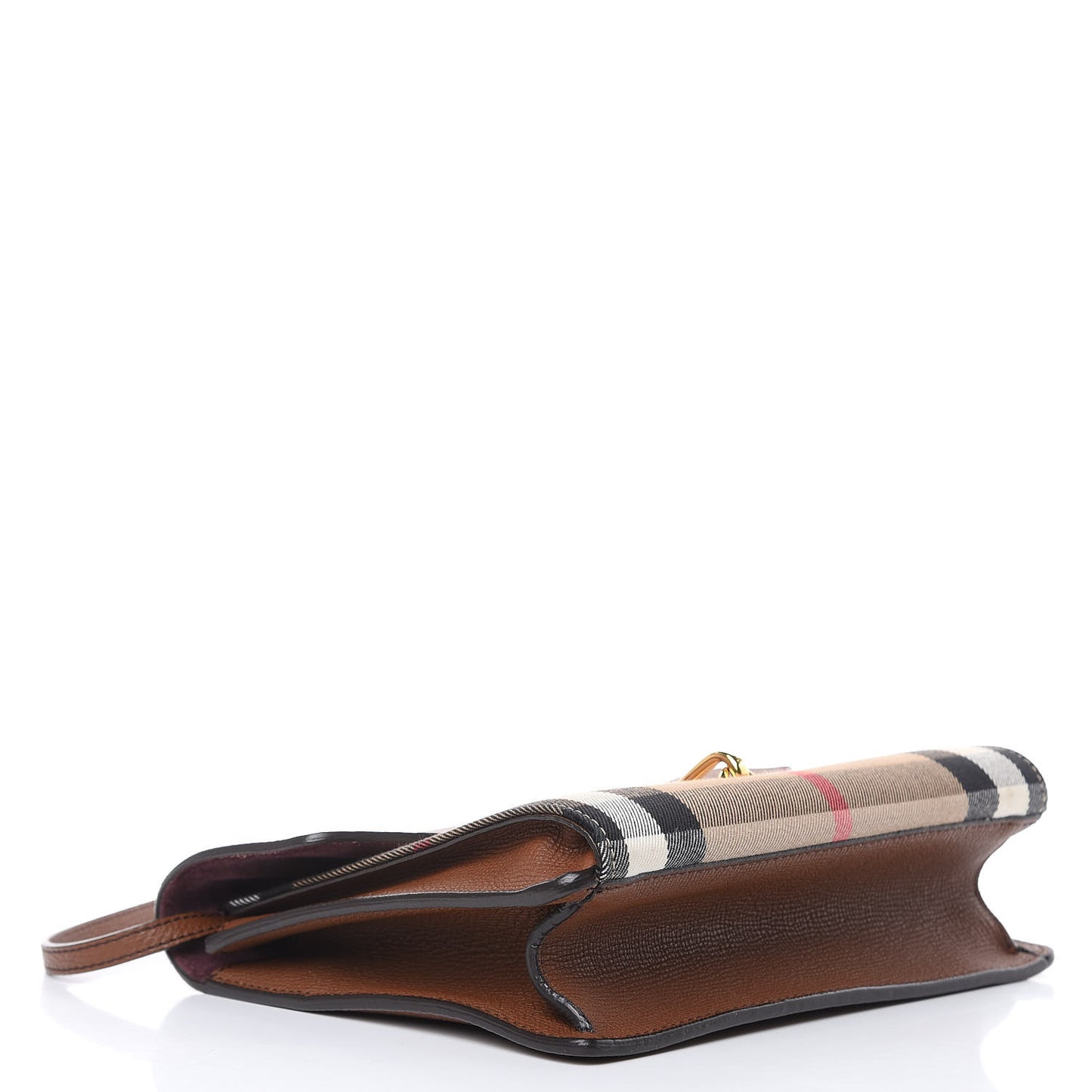 Derby Calfskin House Check Small Macken Crossbody Bag Tan
