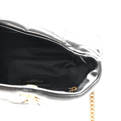 Saint Laurent Lambskin Quilted Toy Loulou Puffer Monogram Chain Satchel Black 5 of 12