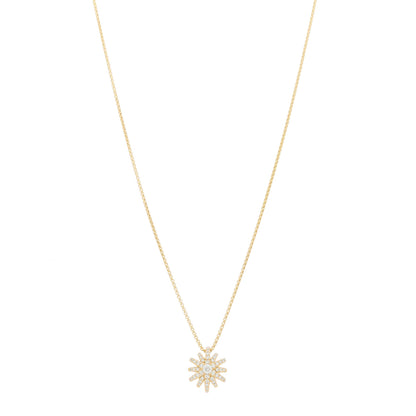 David Yurman 18K Yellow Gold Diamond Starburst Pave Pendant Necklace 1 of 7