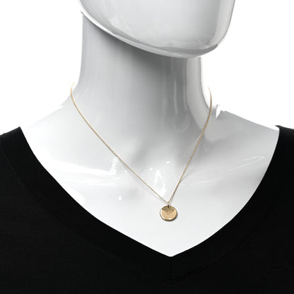 Tiffany 18K Yellow Gold Notes Letter E Disc Charm Pendant Necklace 2 of 4