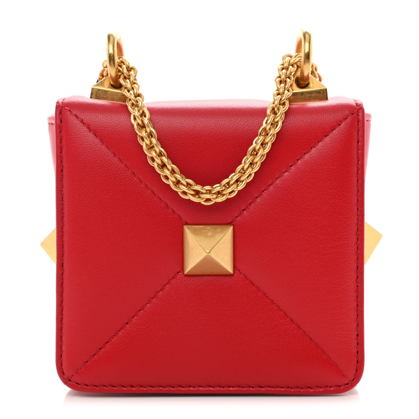 Nappa Mini Roman Stud Chain Bag Rouge Pur