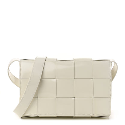 Bottega Veneta Patent Maxi Intrecciato Cassette Crossbody Bag White 1 of 11