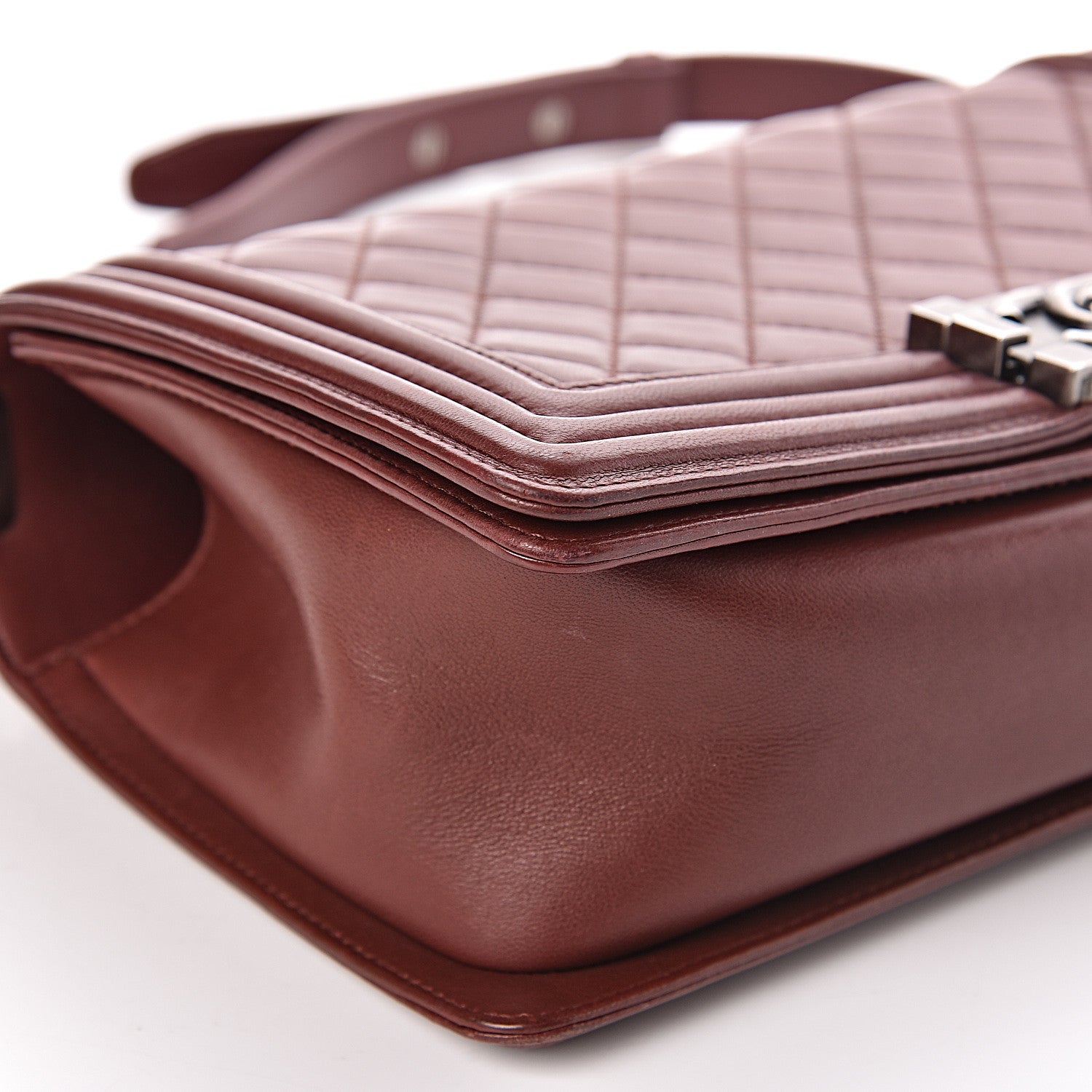 Chanel Lambskin Quilted Medium Boy Flap Burgundy 12 of 13