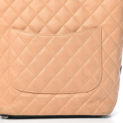 Chanel Calfskin Quilted Medium Cambon Tote Beige Black 14 of 19