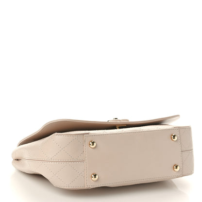 Chanel Calfskin Stitched Medium Covered CC Flap Bag Beige 4 of 11