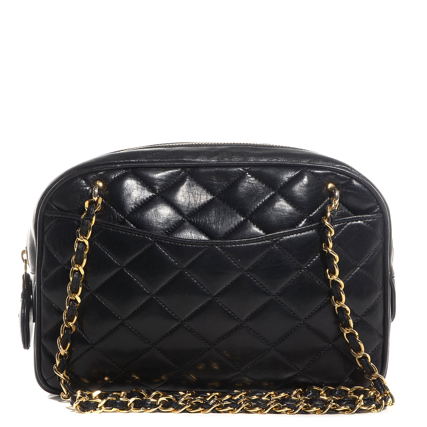 Lambskin Quilted Shoulder Bag Black