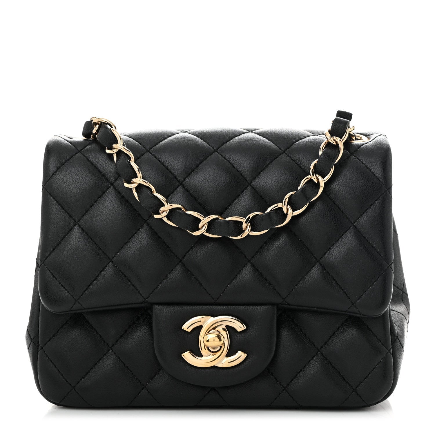 Chanel Lambskin Quilted Mini Square Flap Black 1 of 11
