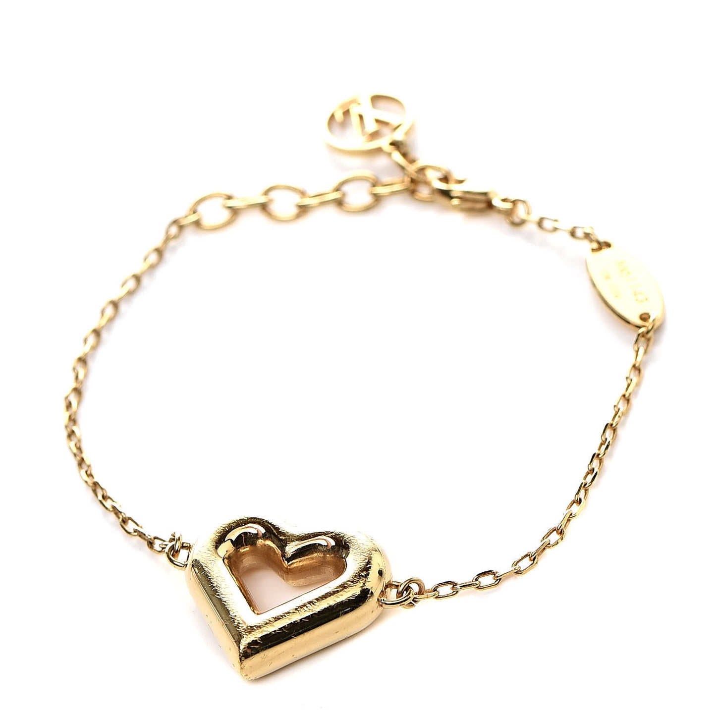 Metal LV And Me Heart Bracelet Gold