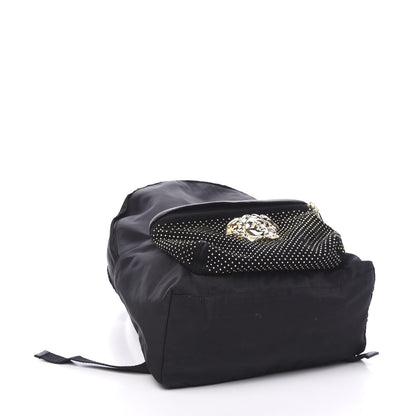 Versace Nylon Goatskin Studded Palazzo Medusa Backpack Black 3 of 8
