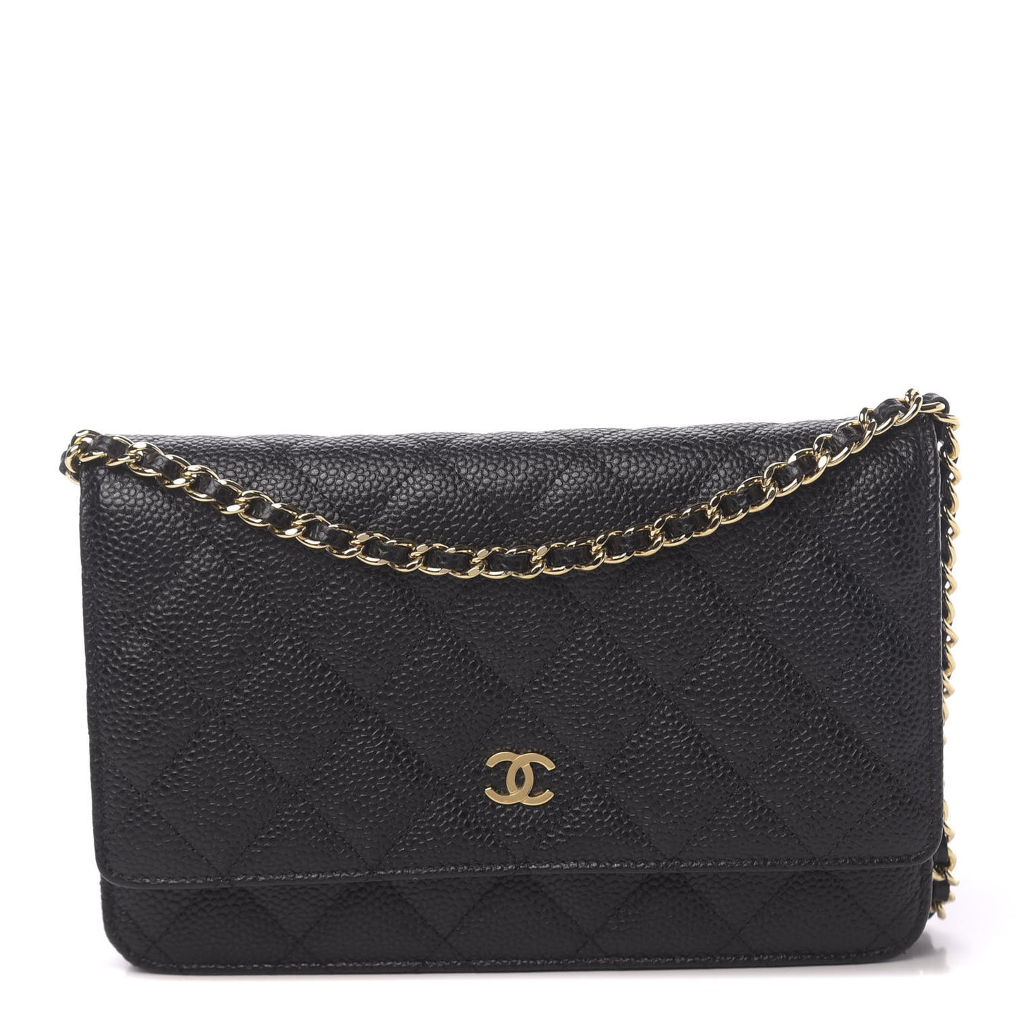 Caviar Quilted Wallet On Chain WOC Black