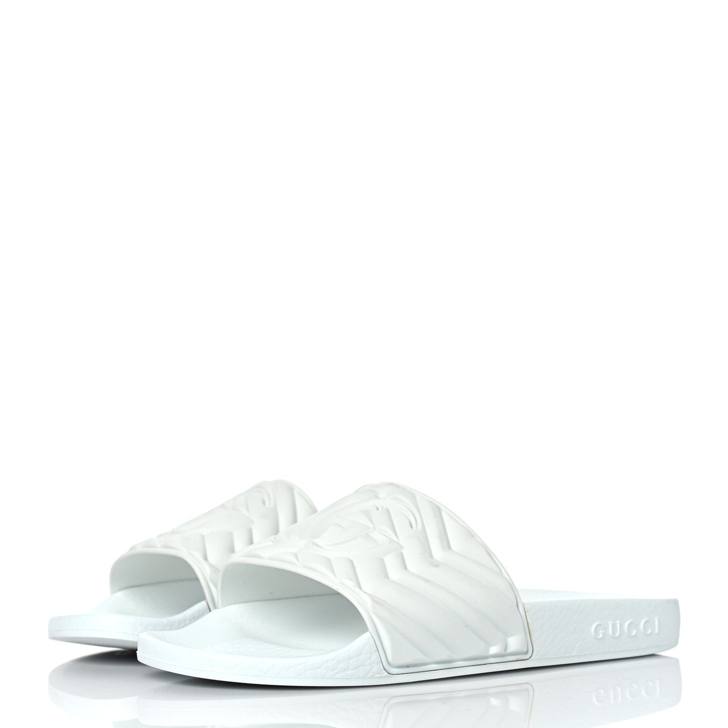 Gucci Rubber Matelasse Womens Slide Sandals 35 Great White 3 of 8
