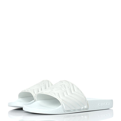 Gucci Rubber Matelasse Womens Slide Sandals 35 Great White 3 of 8