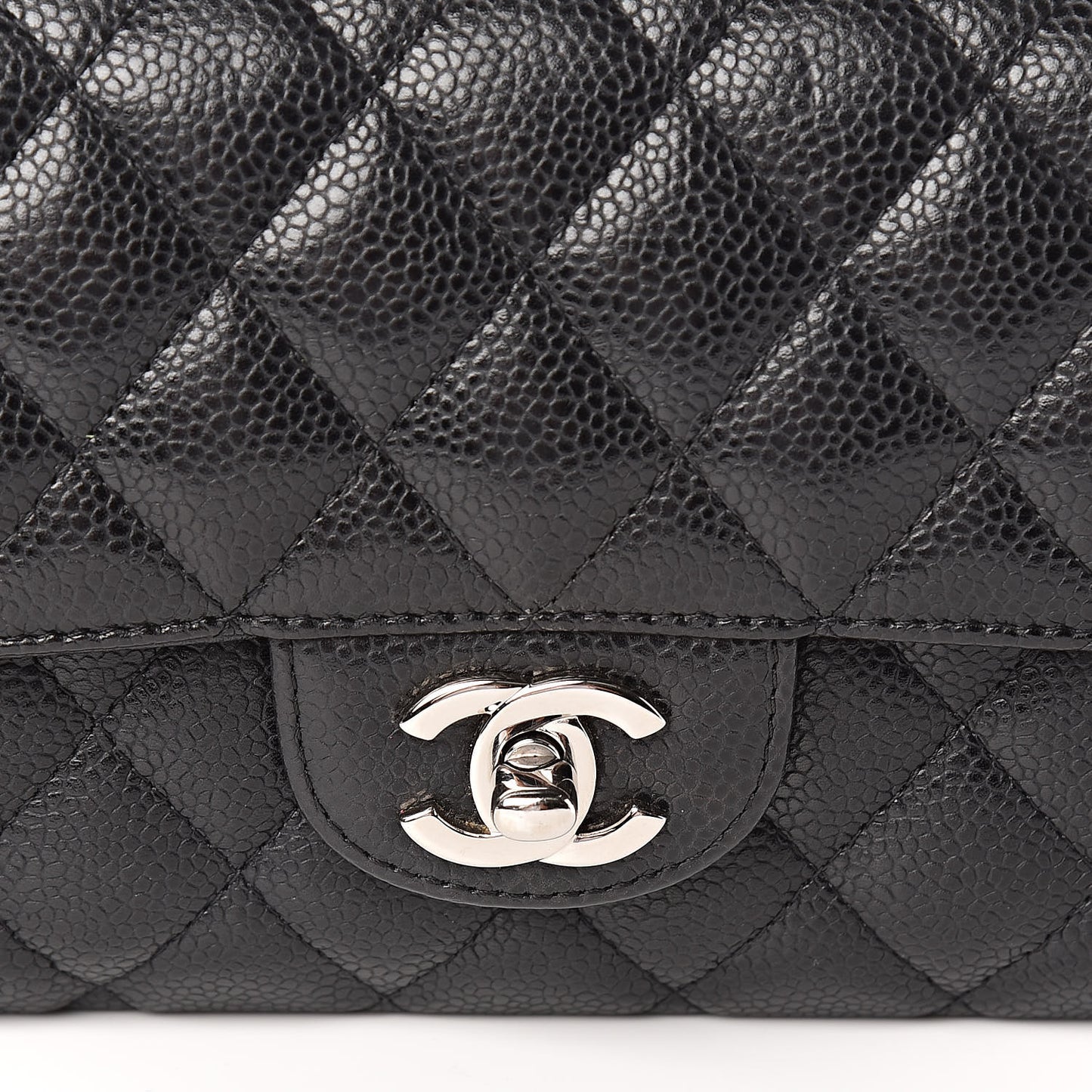 Caviar Quilted East West Flap Black