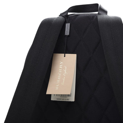 Burberry Mega Check Calfskin Abbeydale Simple Backpack Black Camel 8 of 9
