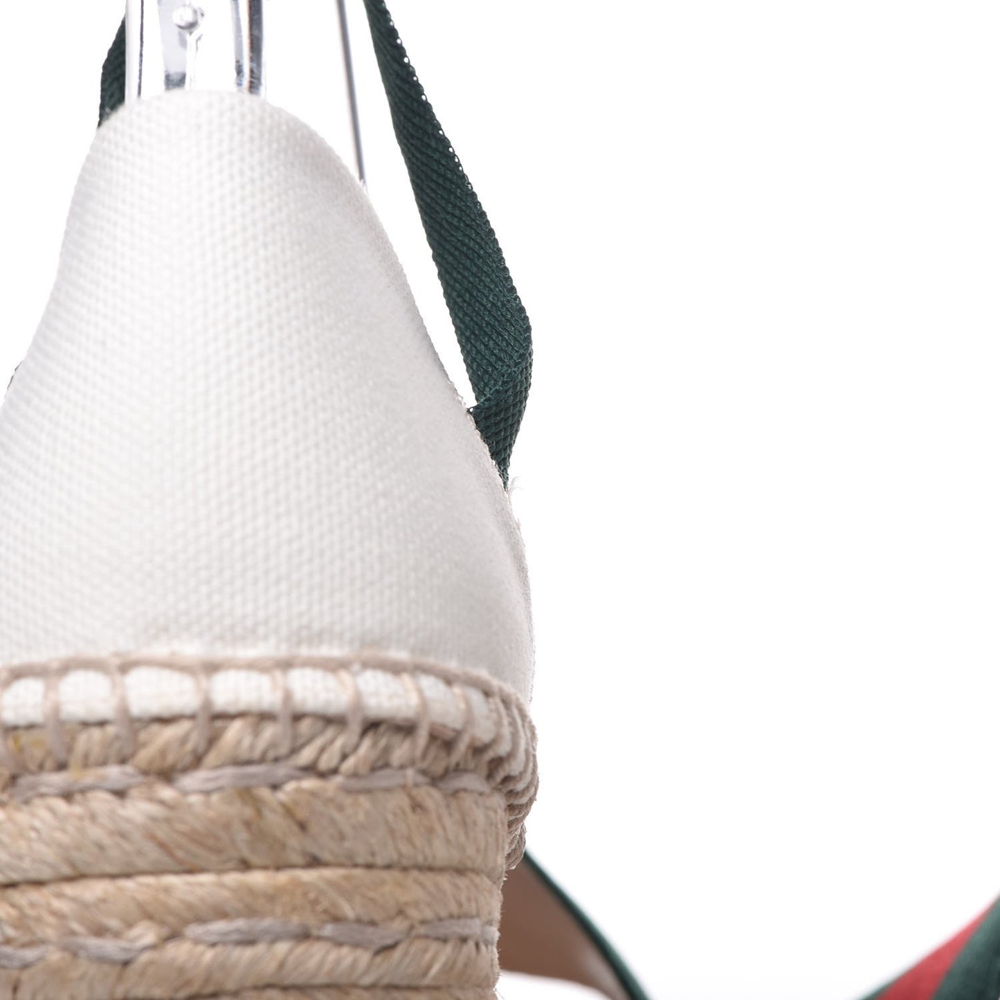 Canvas Malaga Kid Web Ankle Wrap Espadrille Wedge Sandals 36.5 Green Red Mystic White Emerald