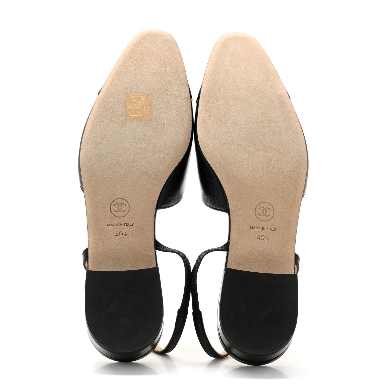 Chanel Goatskin Grosgrain Cap Toe CC Slingback Sandals 40.5 Black 5 of 8