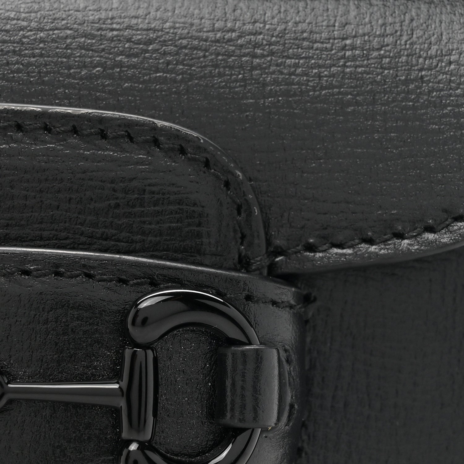 Gucci Azalea Calfskin Web Monochrome Horsebit 1955 Wallet On Strap Black 8 of 11