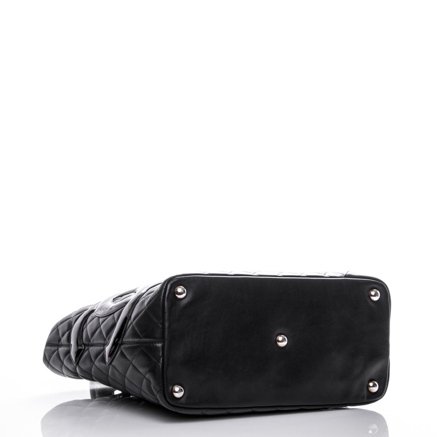 Calfskin Quilted Large Cambon Tote Black