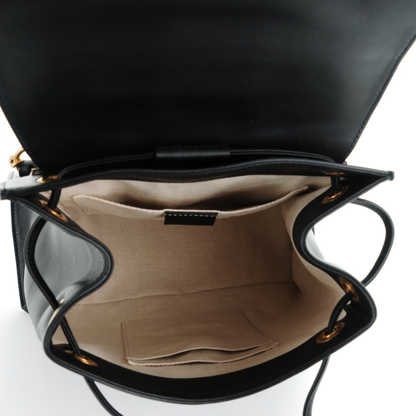Calfskin Web GG Marmont Flap Chain Backpack Black